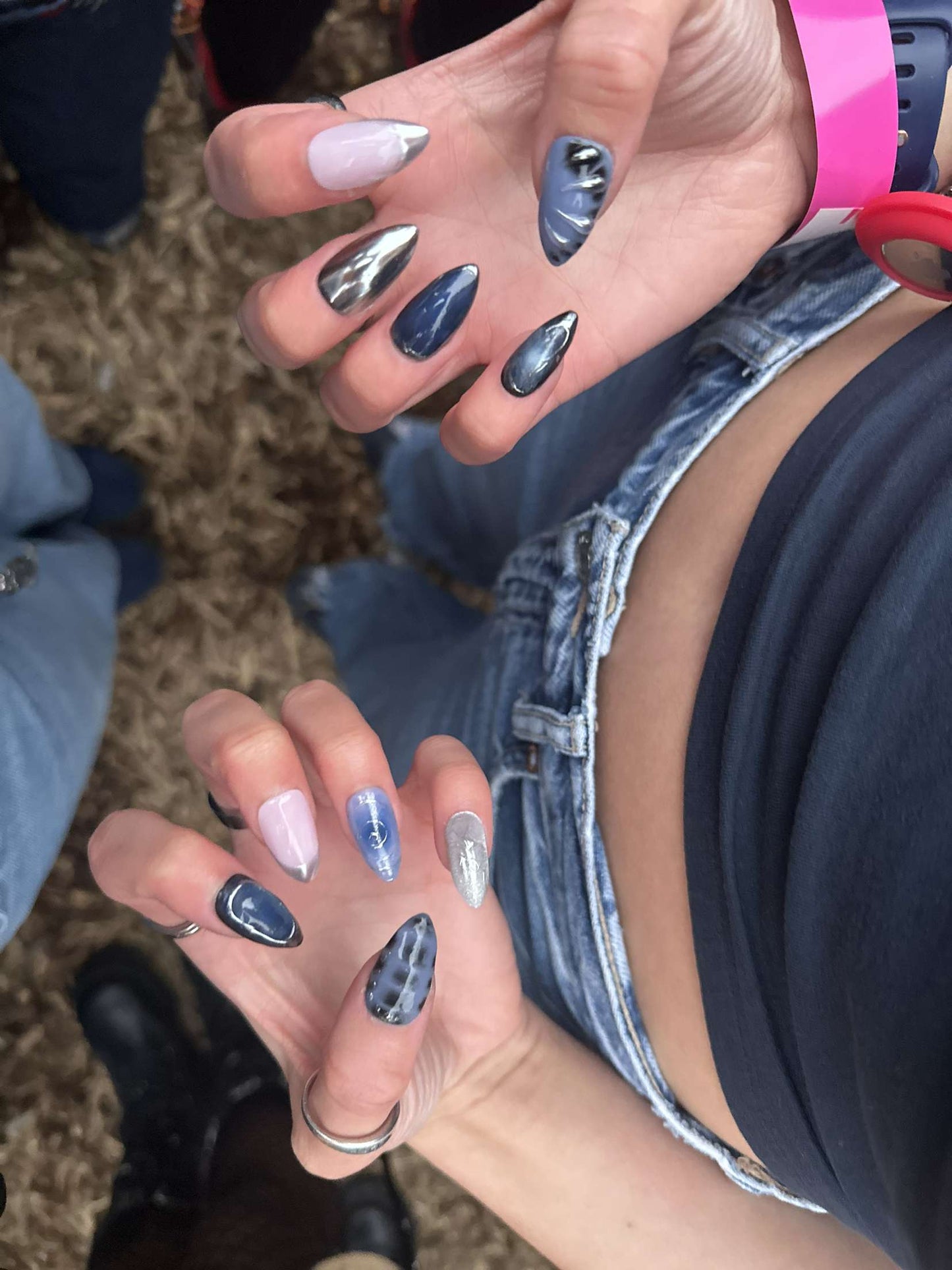Silver Gleam Nails